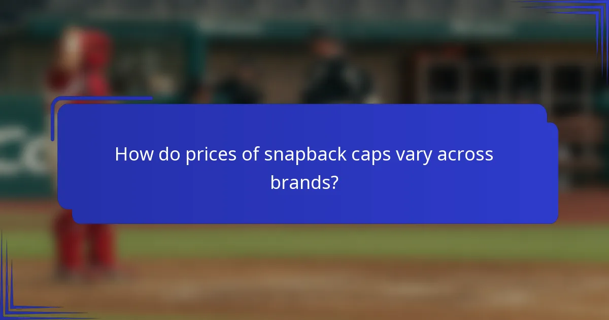 How do prices of snapback caps vary across brands?