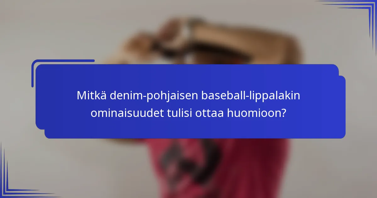Mitkä denim-pohjaisen baseball-lippalakin ominaisuudet tulisi ottaa huomioon?